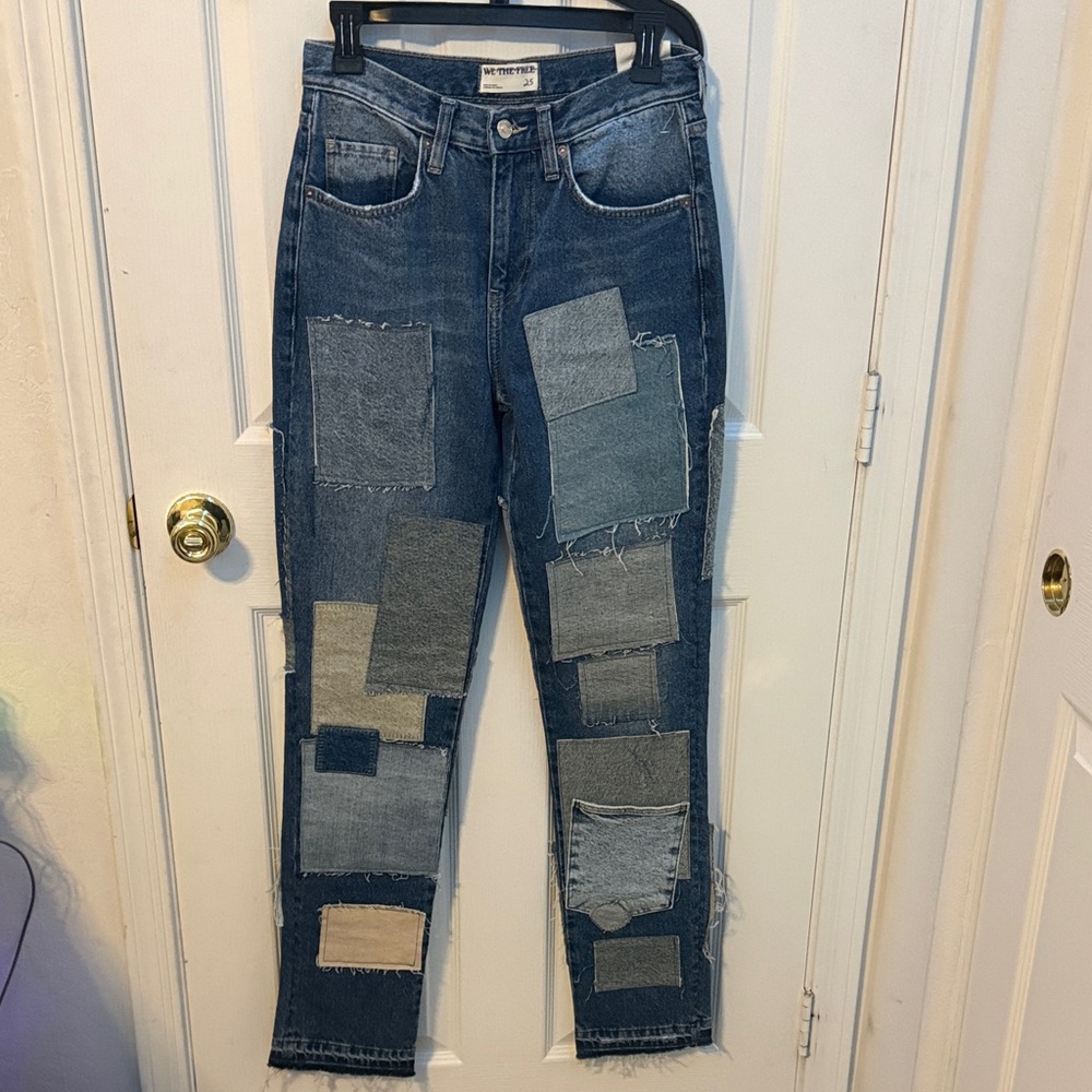 We the free Patchwork Blue Jeans